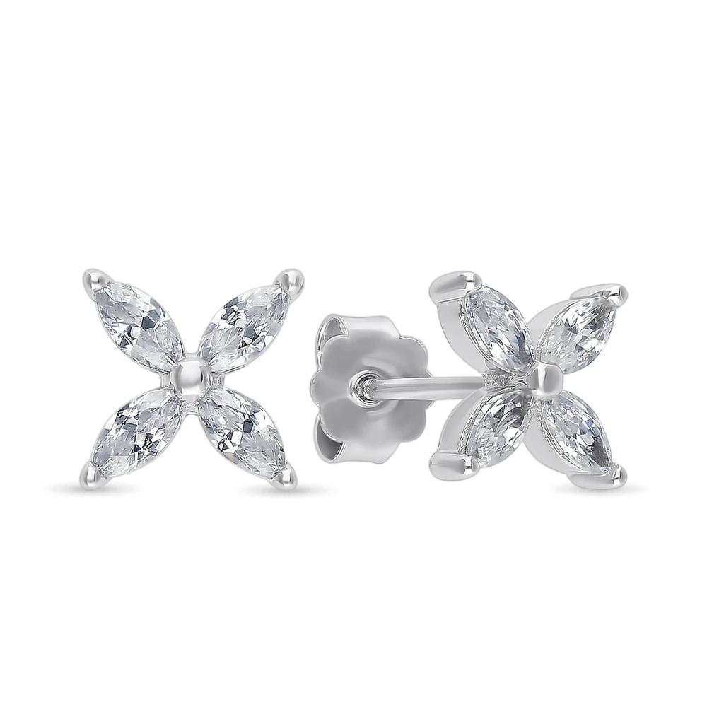 Серьги с фианитами из серебра 925 пробы 1
