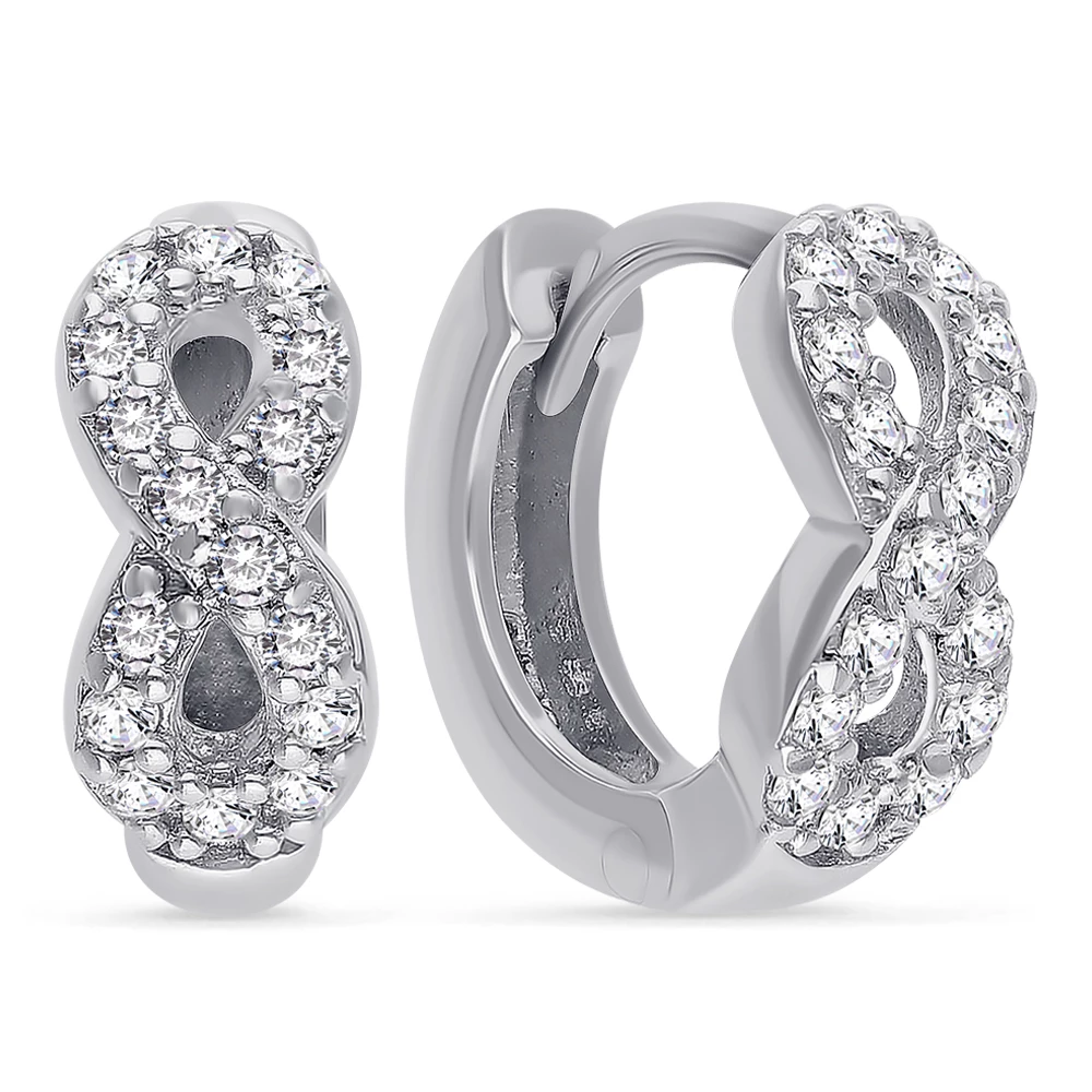 Серьги с фианитами из серебра 925 пробы 1