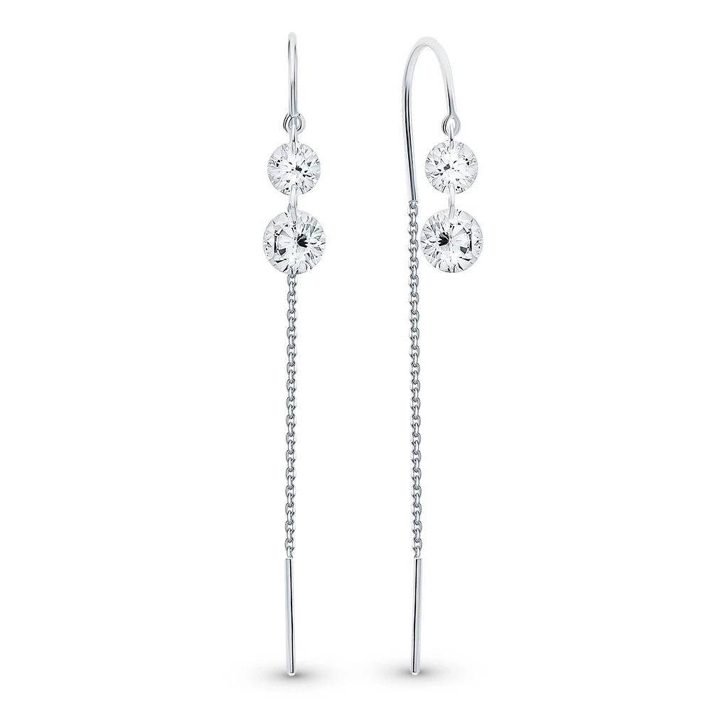 Серьги с фианитами из серебра 925 пробы 1