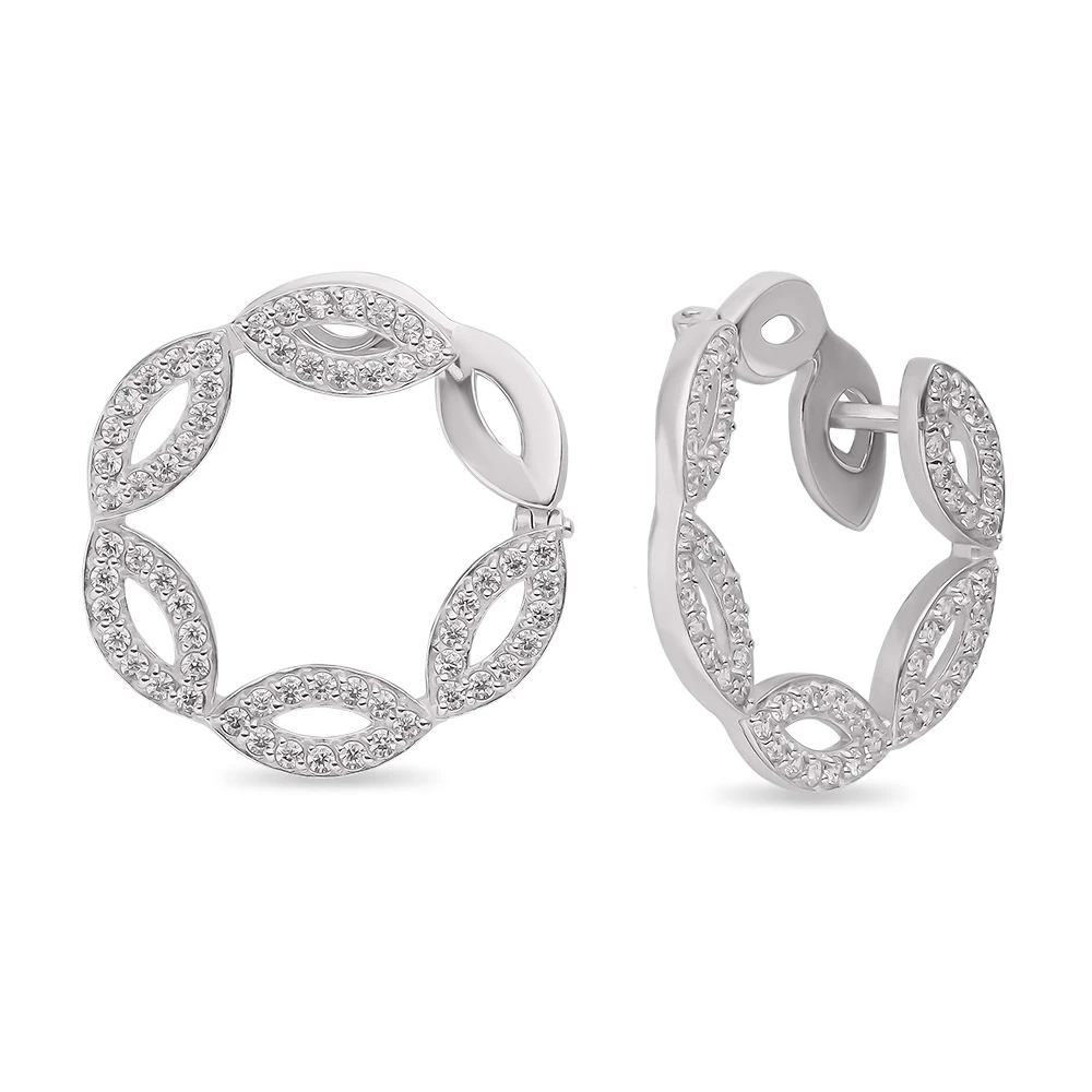 Серьги с фианитами из серебра 925 пробы 1