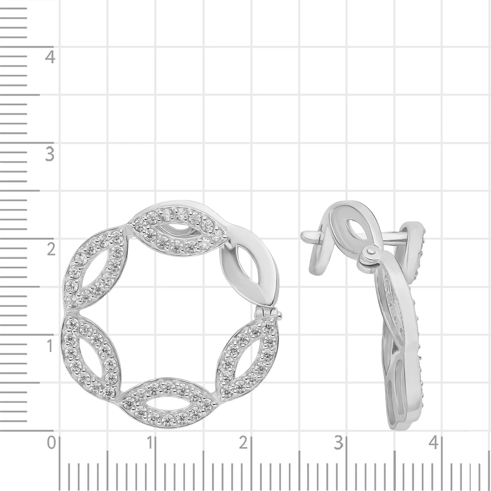 Серьги с фианитами из серебра 925 пробы 2