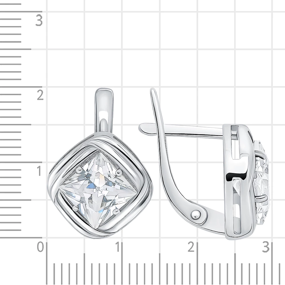 Серьги с фианитами из серебра 925 пробы 2