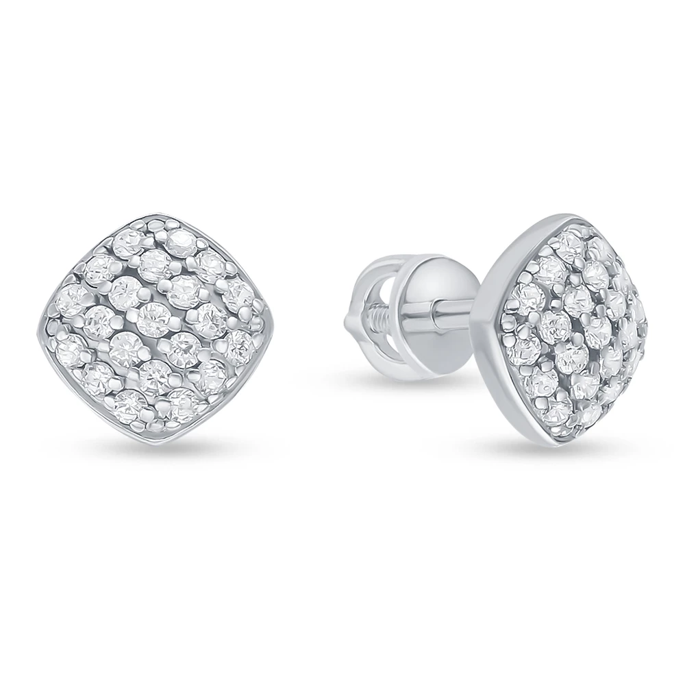 Серьги с фианитами из серебра 925 пробы 1