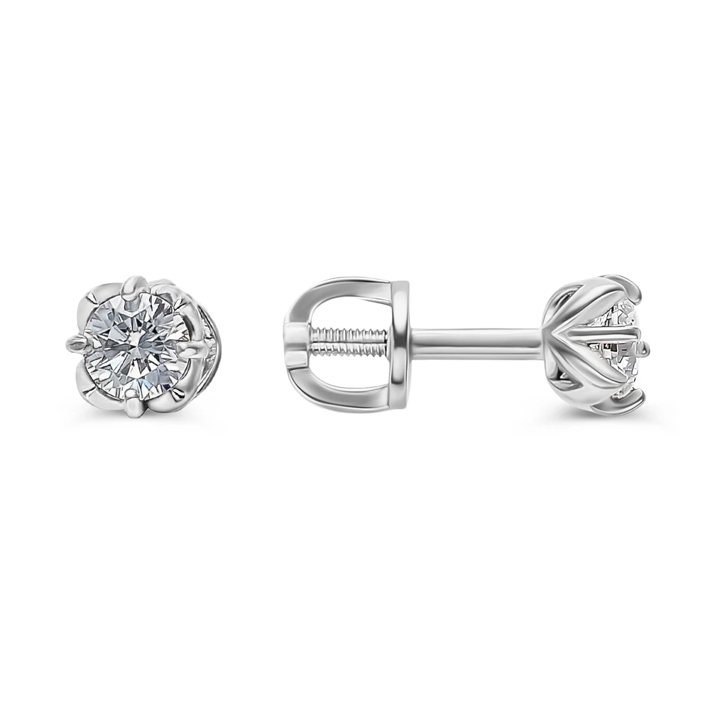 Серьги с фианитами из серебра 925 пробы