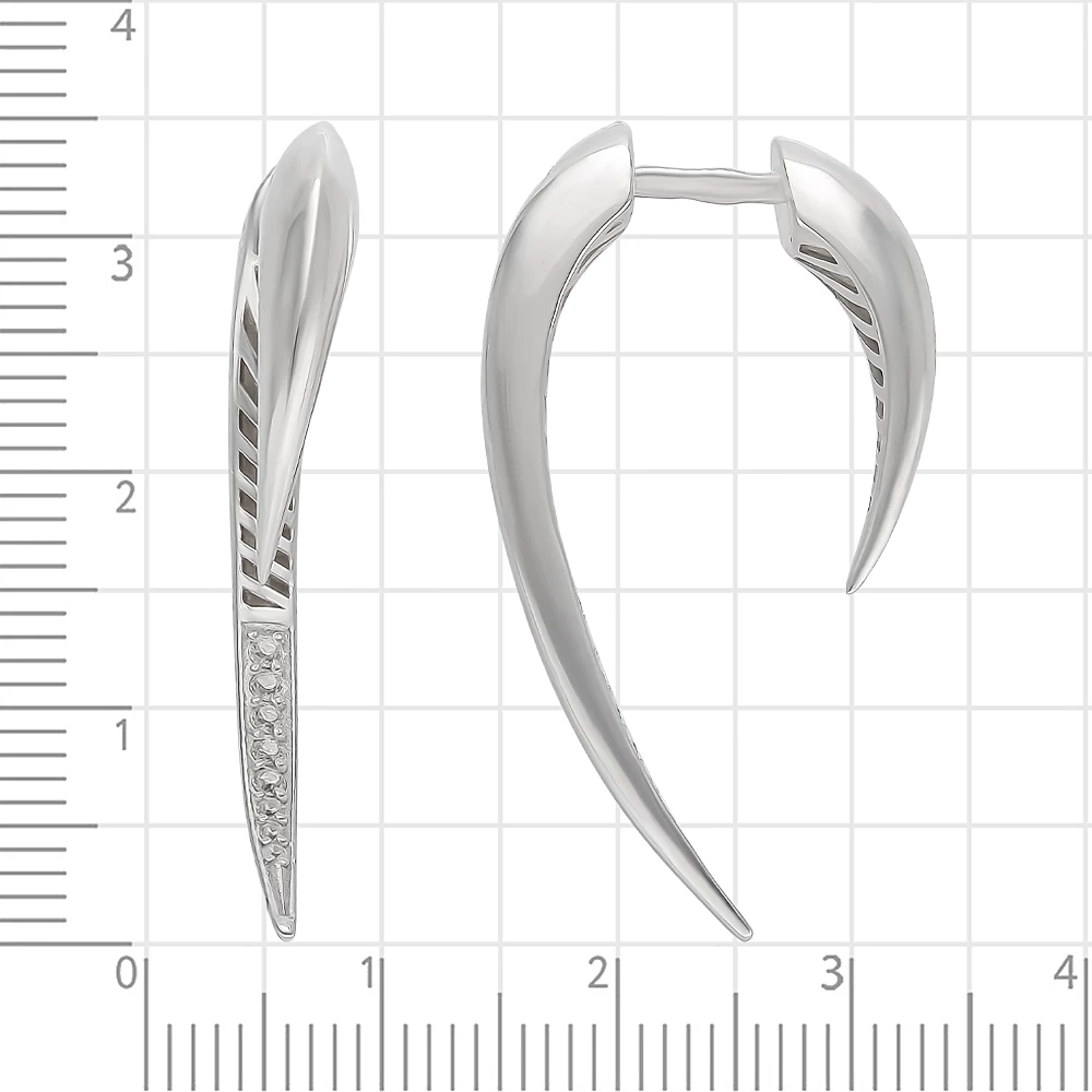 Серьги с фианитами из серебра 925 пробы 2