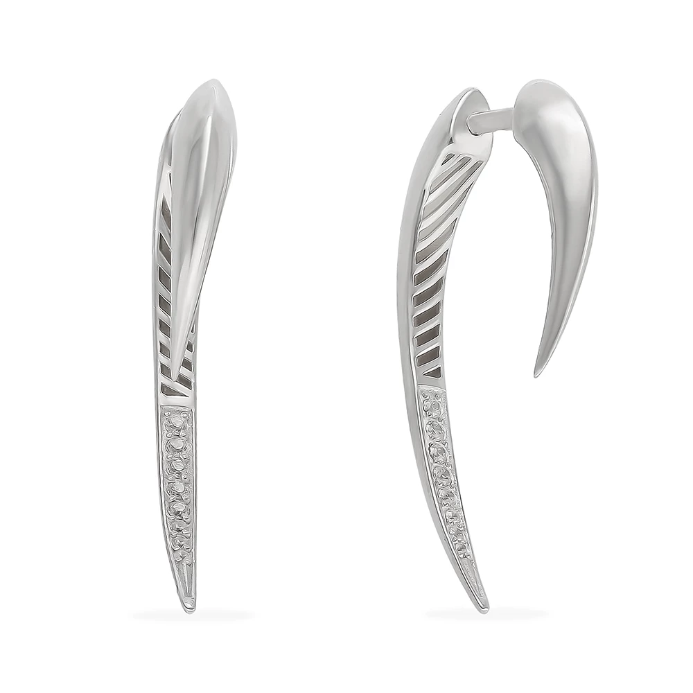 Серьги с фианитами из серебра 925 пробы 1
