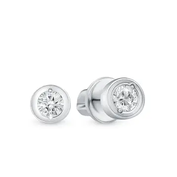 Серьги с фианитами из серебра 925 пробы
