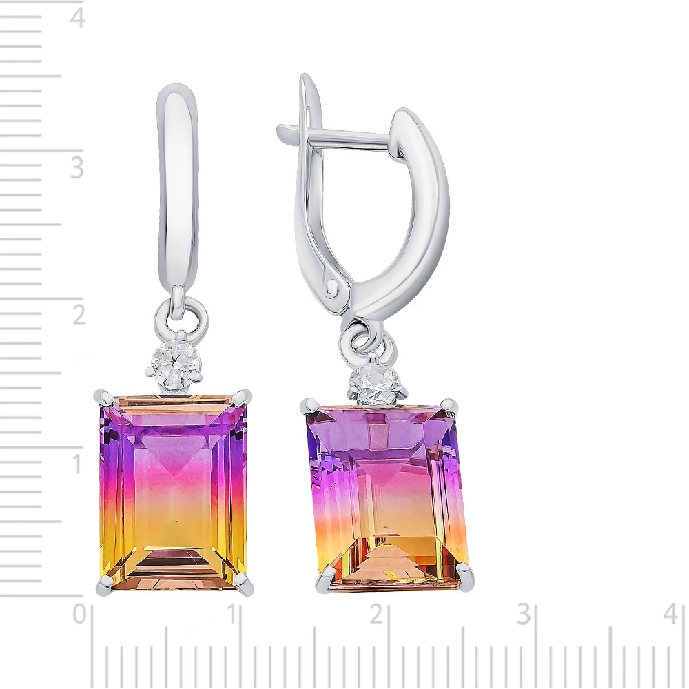 Серьги с фианитами из серебра 925 пробы 2