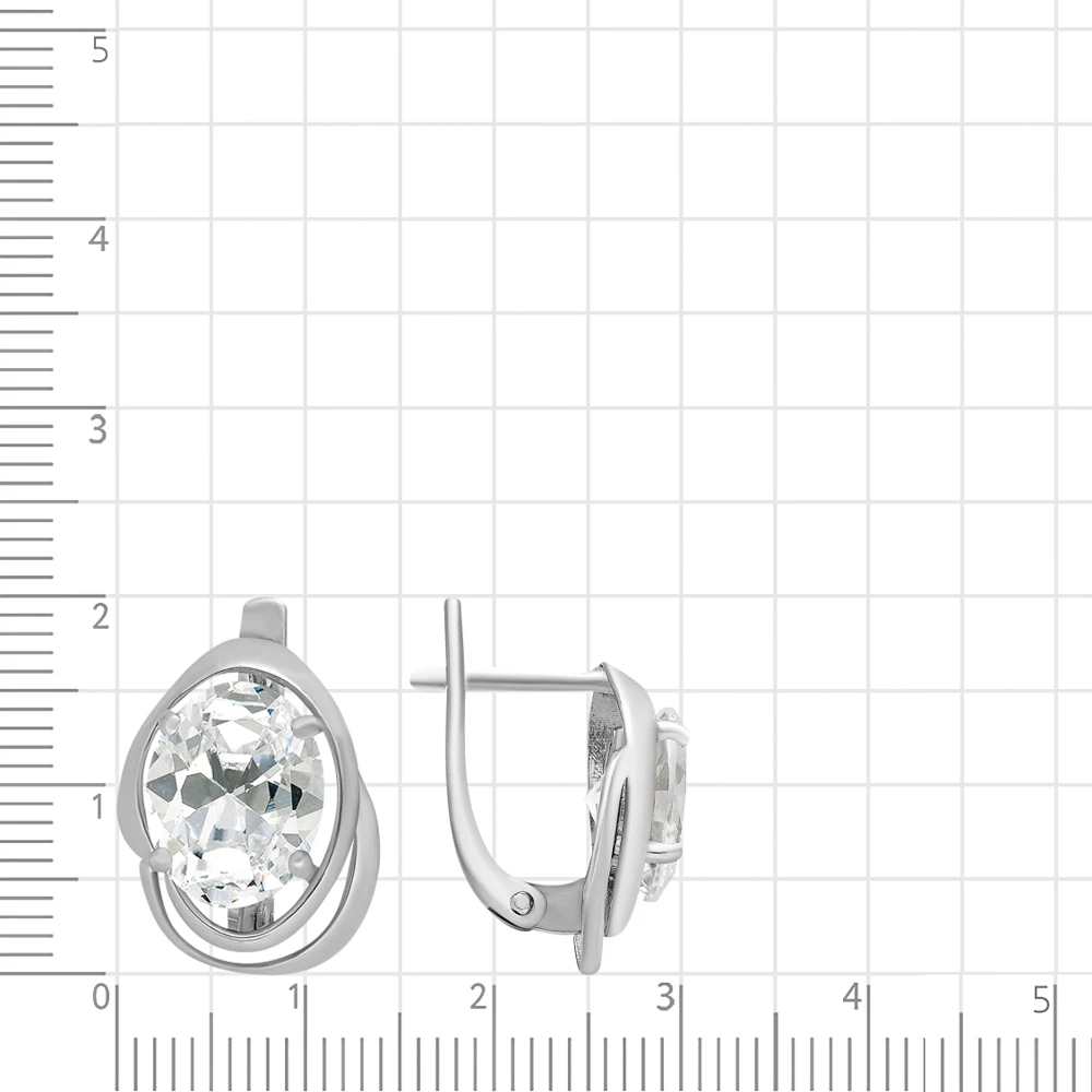 Серьги с фианитами из серебра 925 пробы 2