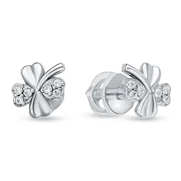 Серьги с фианитами из серебра 925 пробы