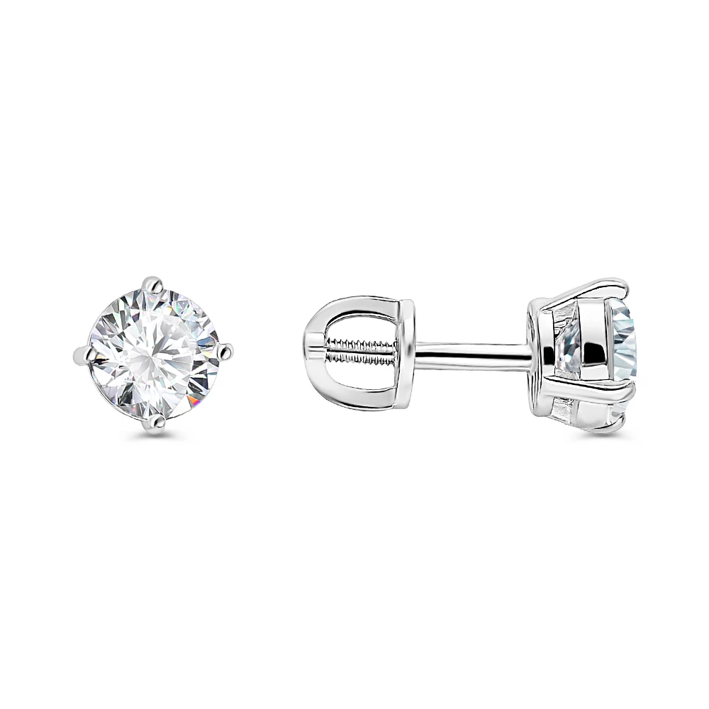 Серьги с фианитами из серебра 925 пробы