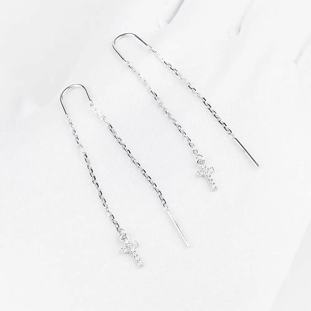 Серьги с фианитами из серебра 925 пробы 2