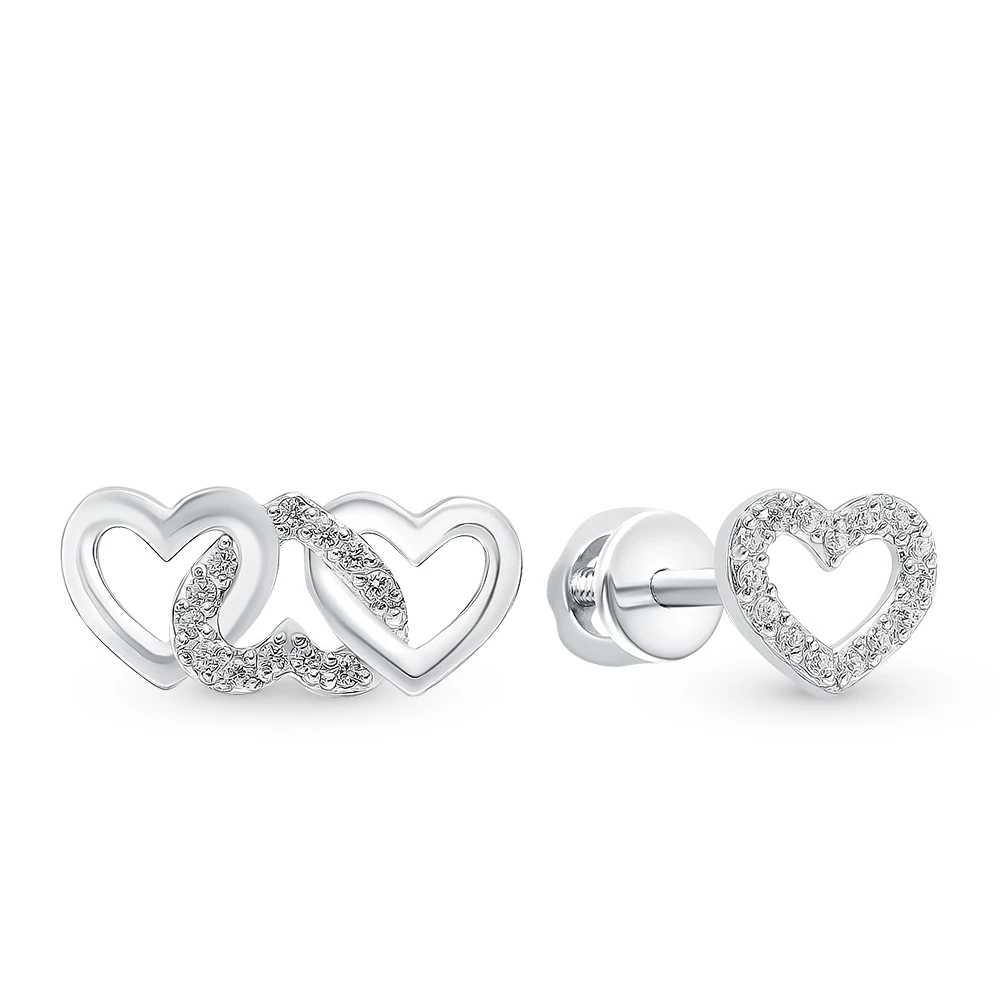 Серьги с фианитами из серебра 925 пробы 1