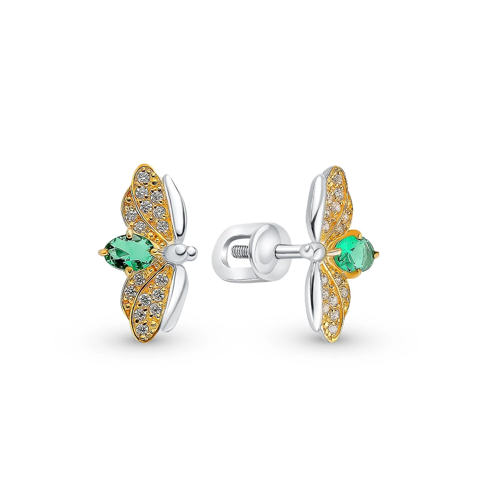 Серьги с фианитами из серебра 925 пробы 1