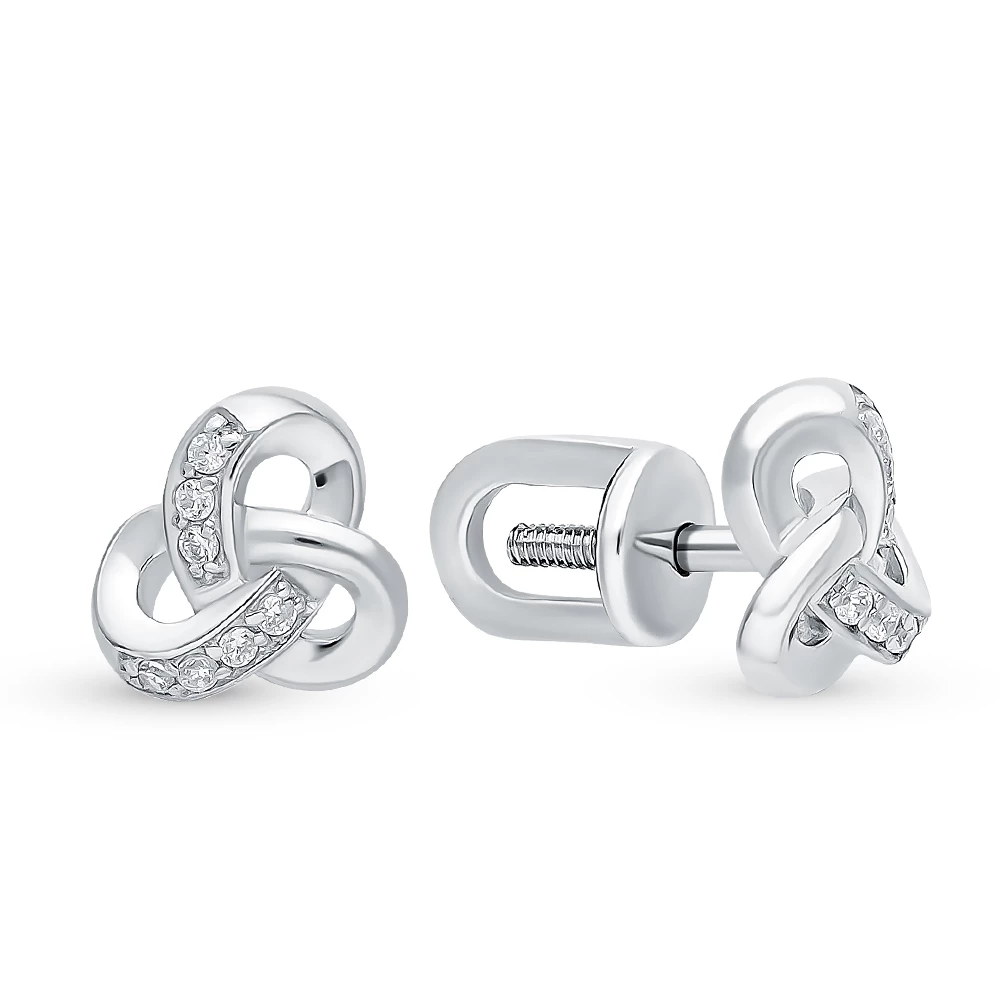 Серьги с фианитами из серебра 925 пробы 1