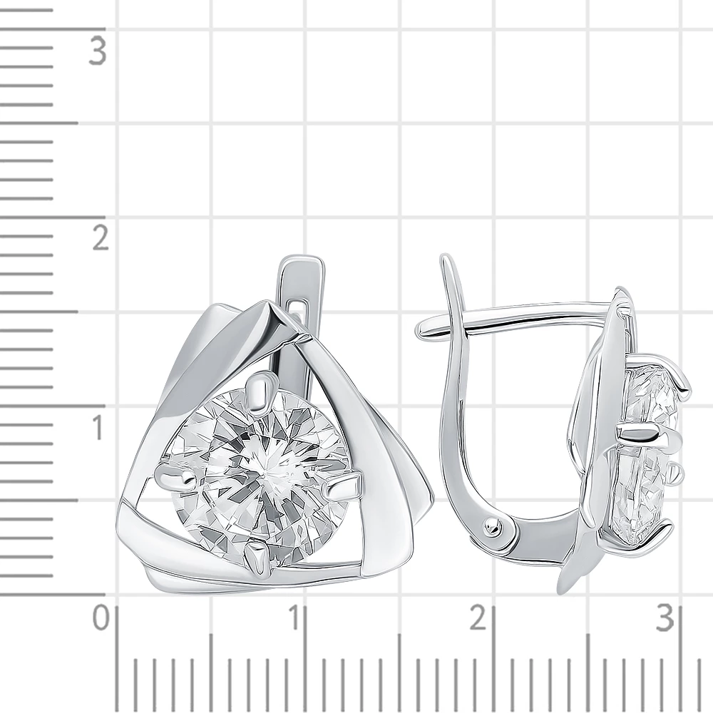Серьги с фианитами из серебра 925 пробы 2