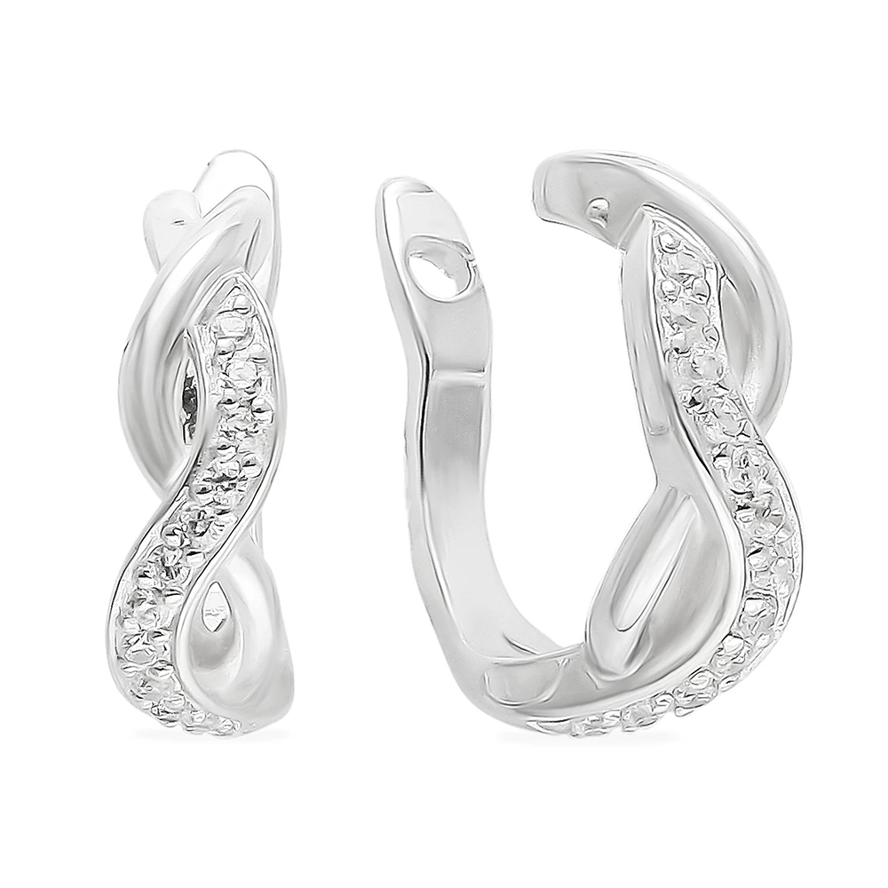 Серьги с фианитами из серебра 925 пробы 1