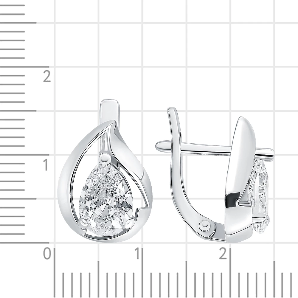 Серьги с фианитами из серебра 925 пробы 2