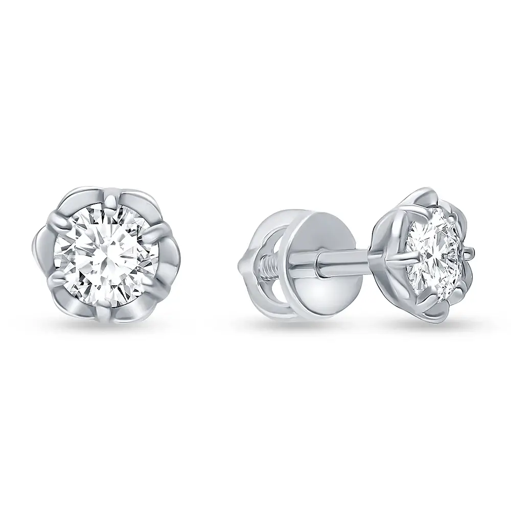 Серьги с фианитами из серебра 925 пробы 1