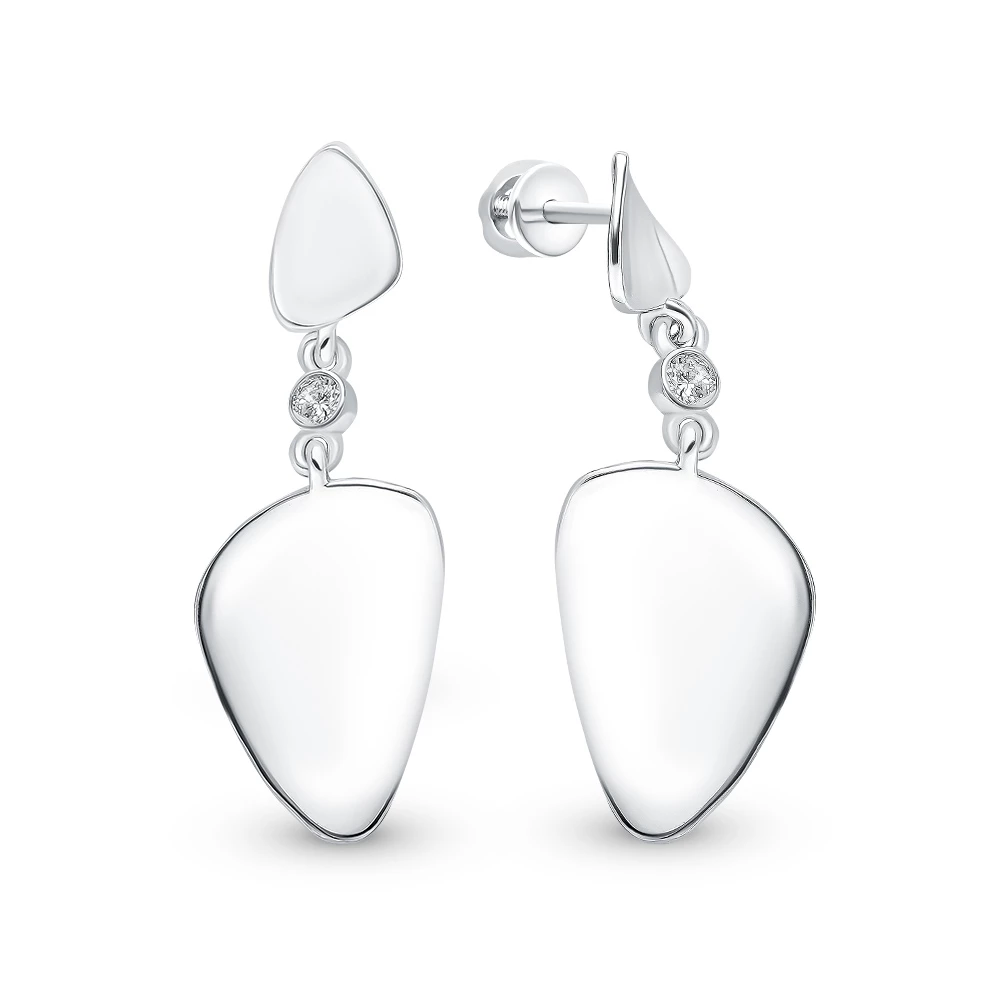 Серьги с фианитами из серебра 925 пробы 1