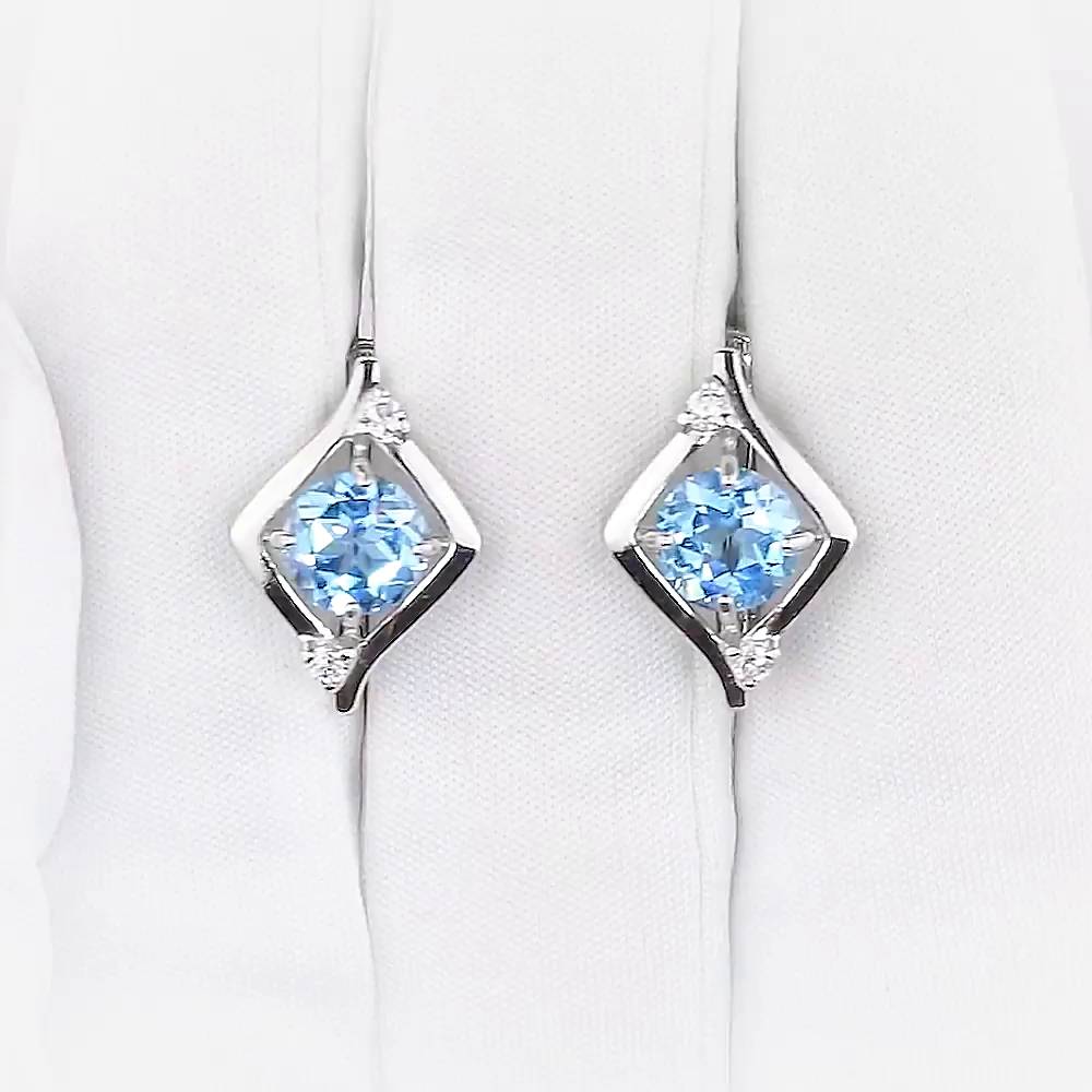 Серьги с топазами из серебра 925 пробы 1