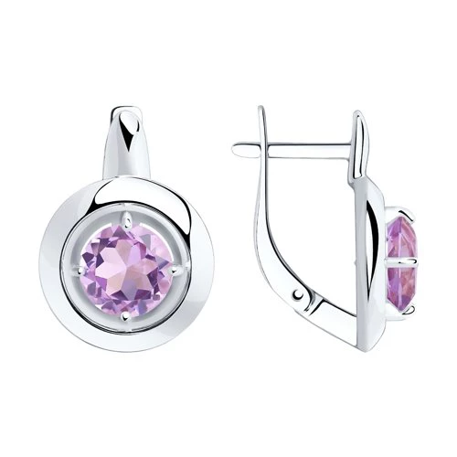 Серьги с аметистами из серебра 925 пробы 1