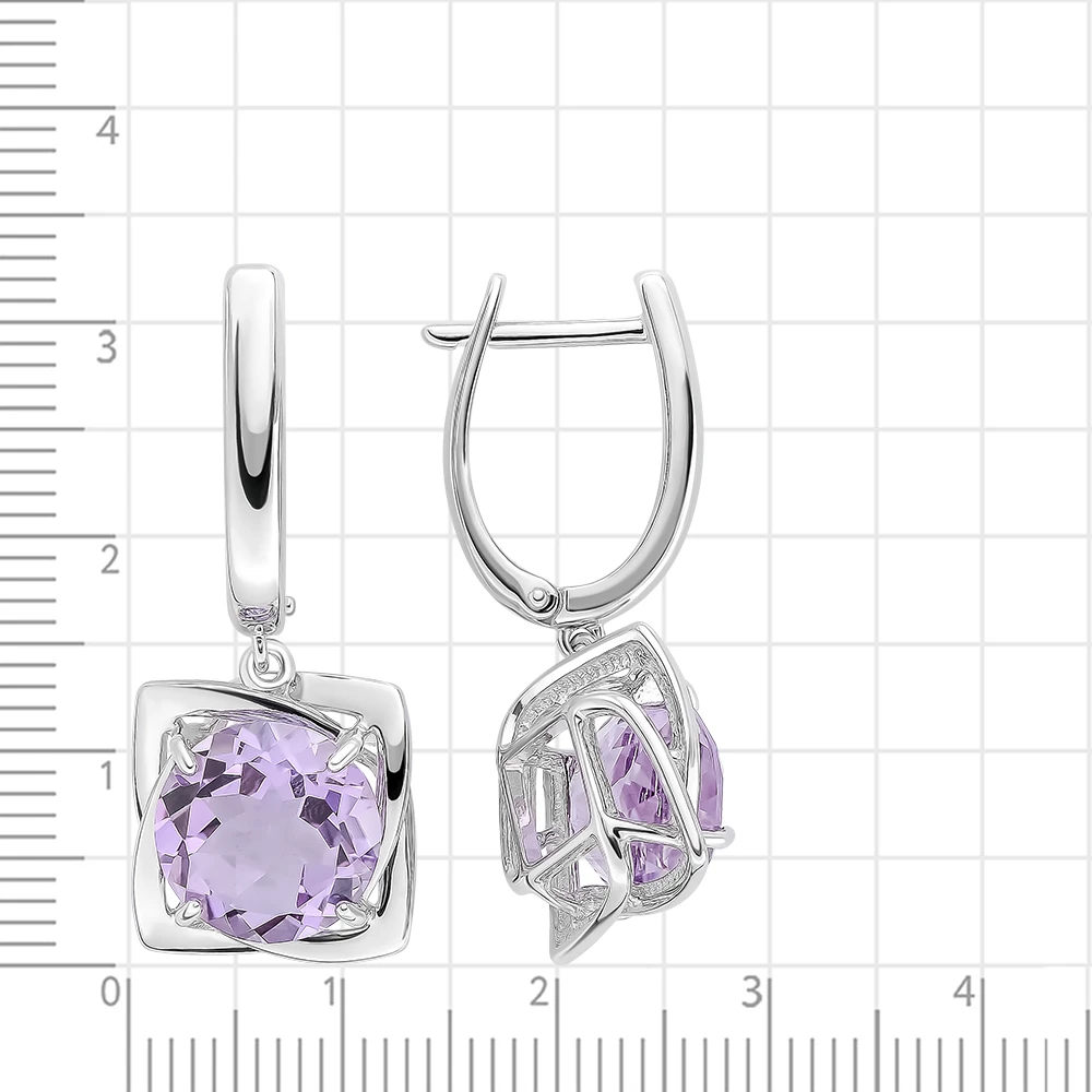 Серьги с аметистами из серебра 925 пробы 3