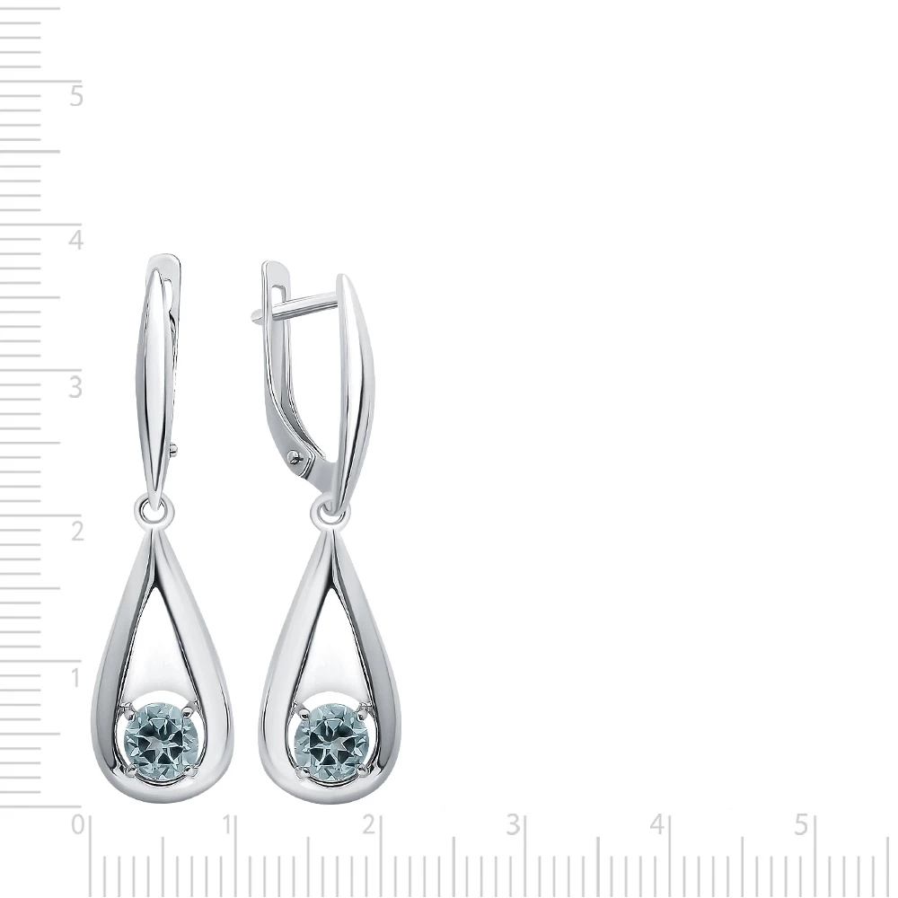 Серьги с топазами из серебра 925 пробы 2