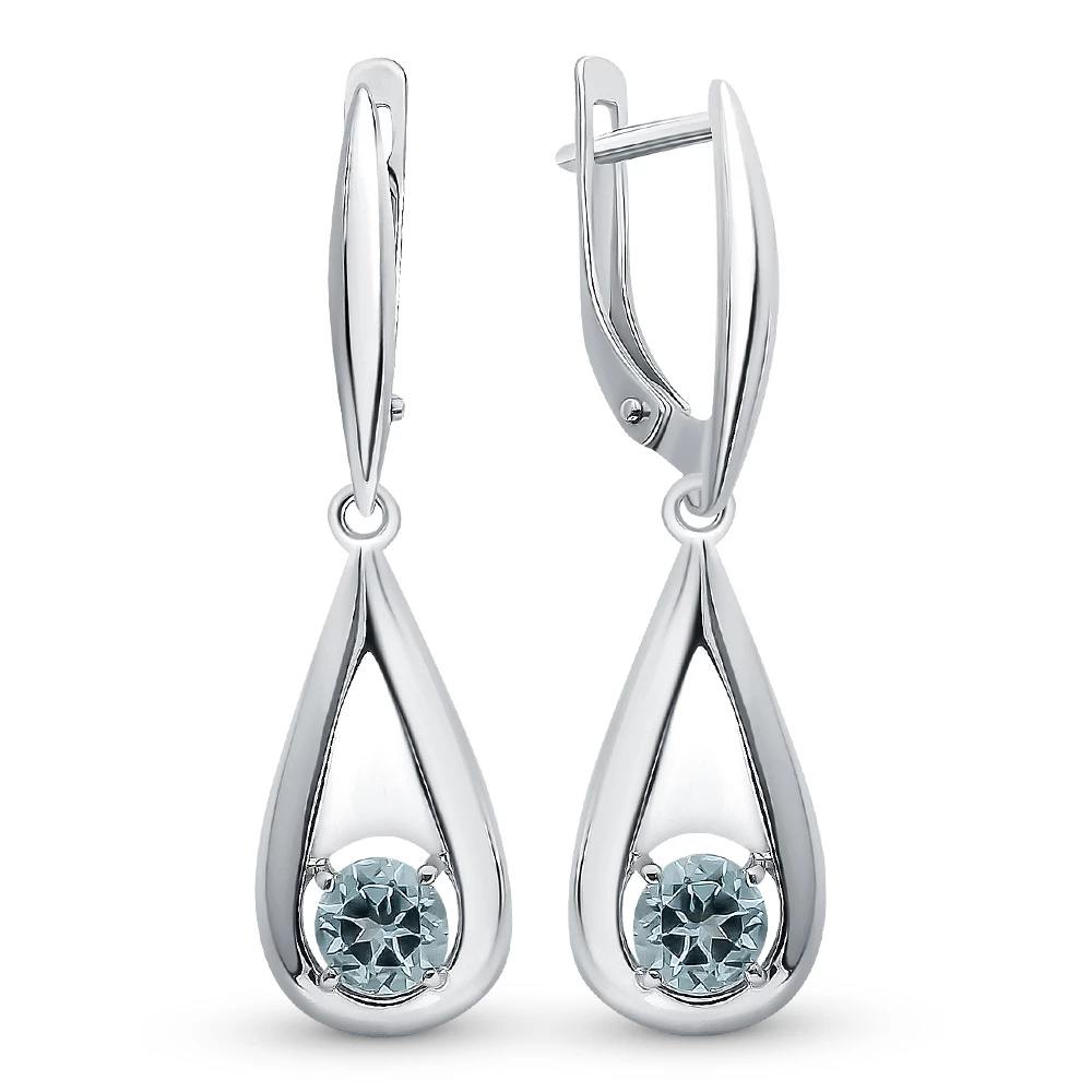 Серьги с топазами из серебра 925 пробы 1