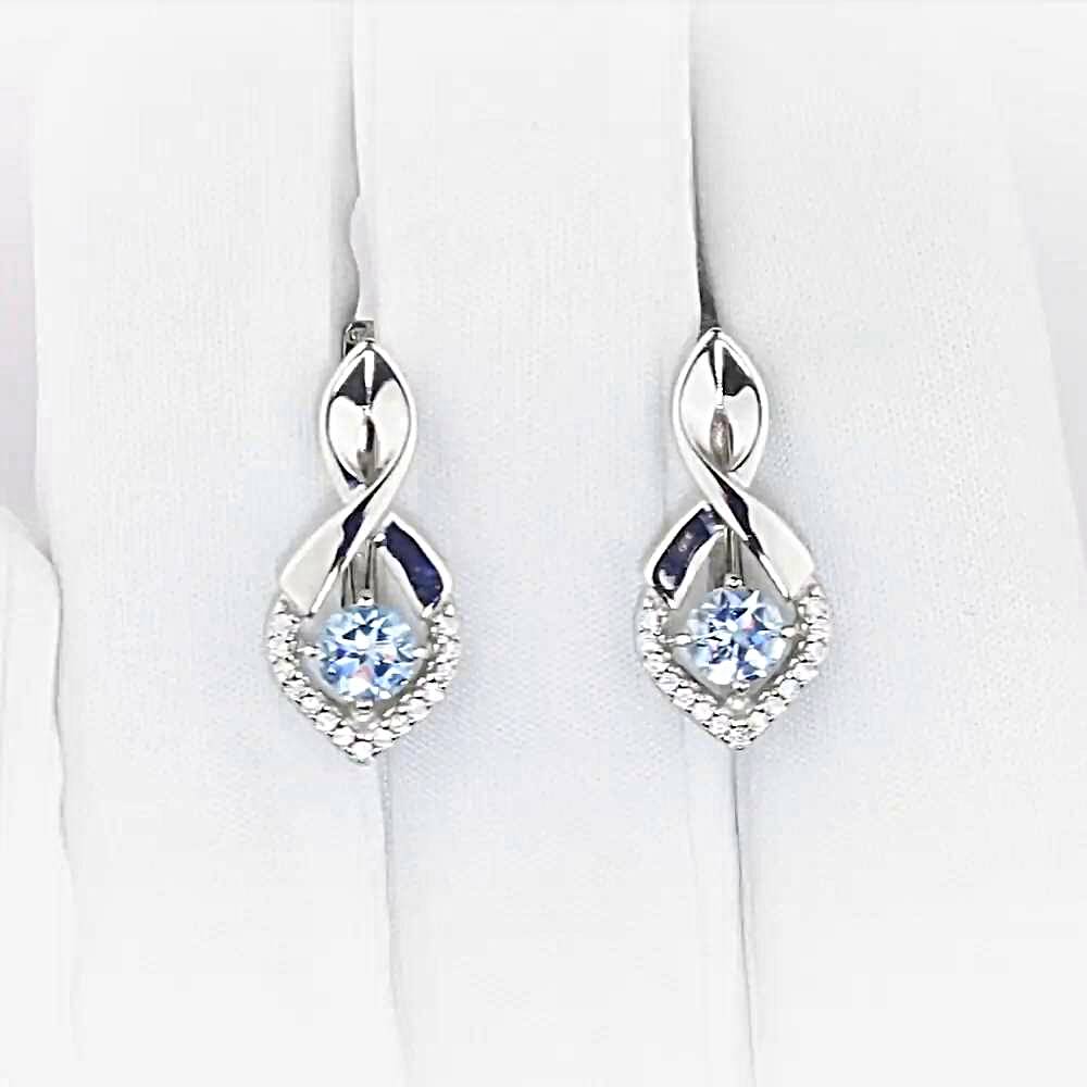 Серьги с топазами из серебра 925 пробы 1