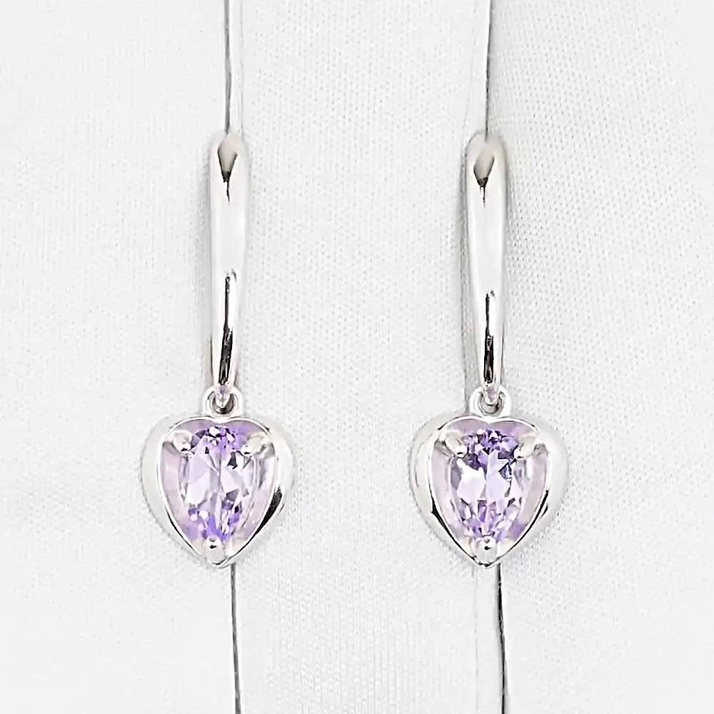 Серьги с аметистами из серебра 925 пробы 2