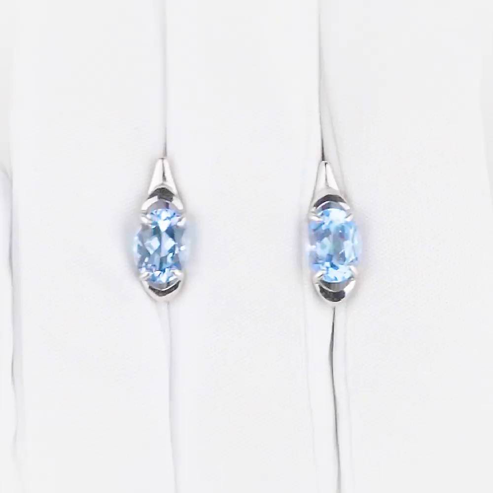 Серьги с топазами из серебра 925 пробы 1