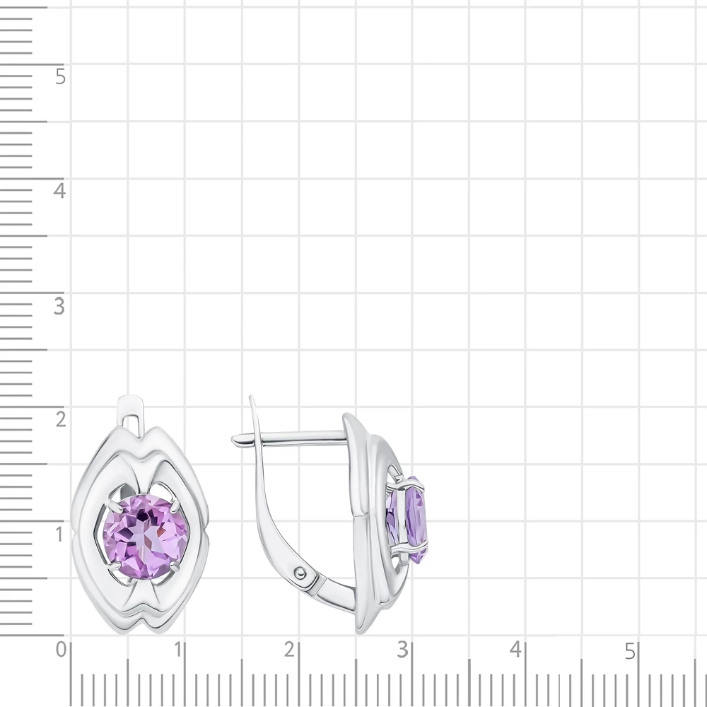 Серьги с аметистами из серебра 925 пробы 2