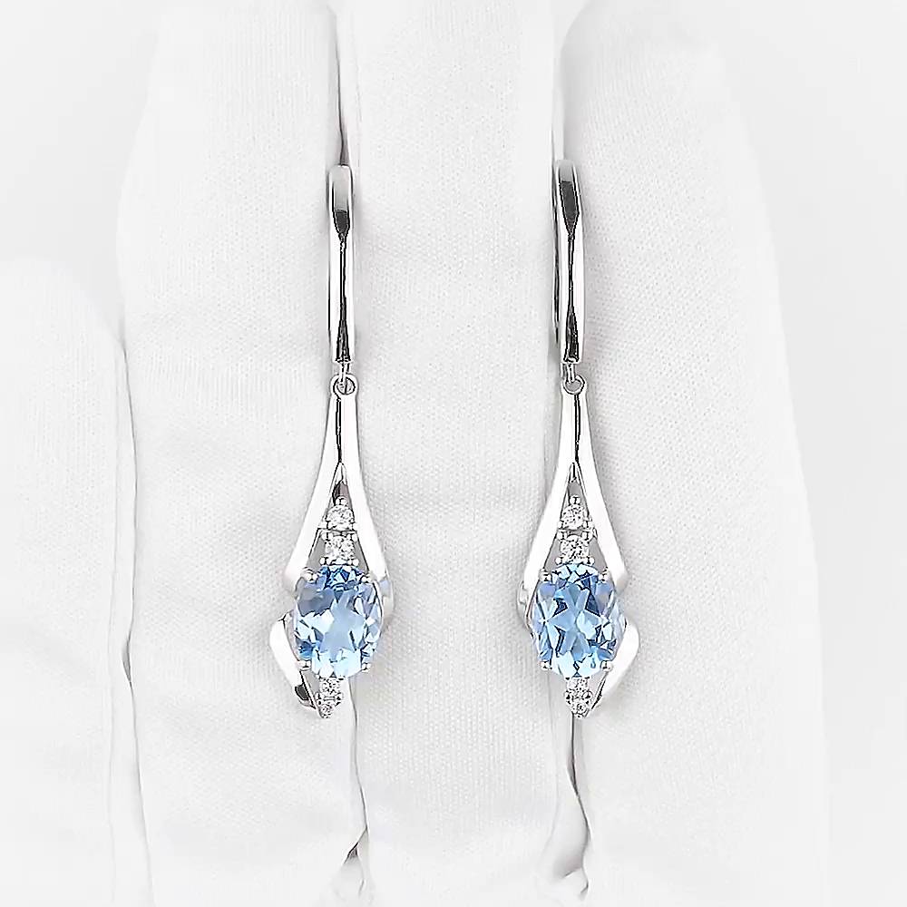 Серьги с топазами из серебра 925 пробы 1