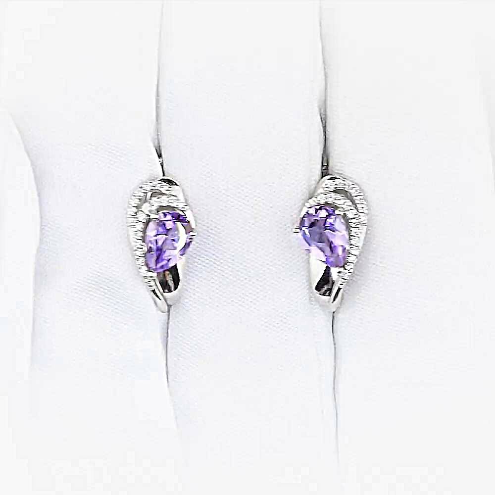 Серьги с аметистами из серебра 925 пробы 1