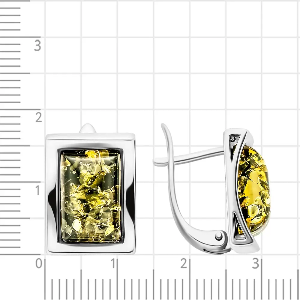 Серьги с янтарем из серебра 925 пробы 2