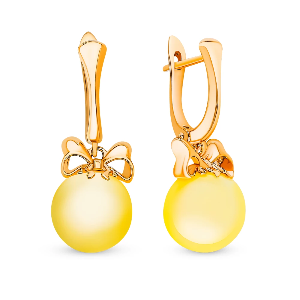 Серьги с янтарем из серебра 925 пробы 1