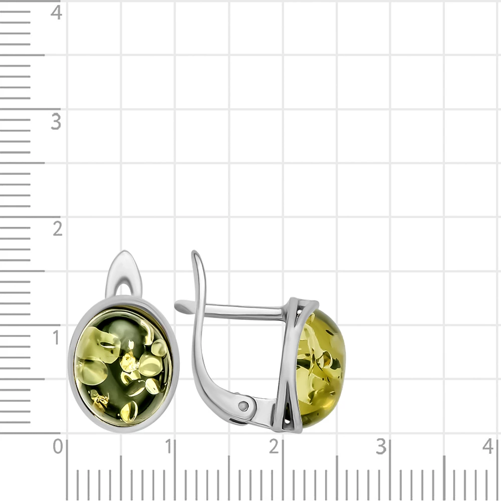 Серьги с янтарем из серебра 925 пробы 2