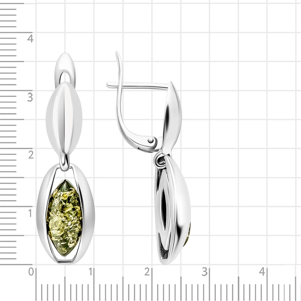 Серьги с янтарем из серебра 925 пробы 2