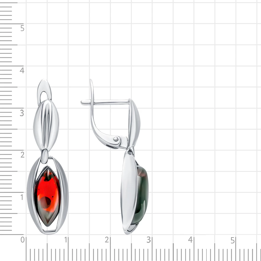 Серьги с янтарем из серебра 925 пробы 2