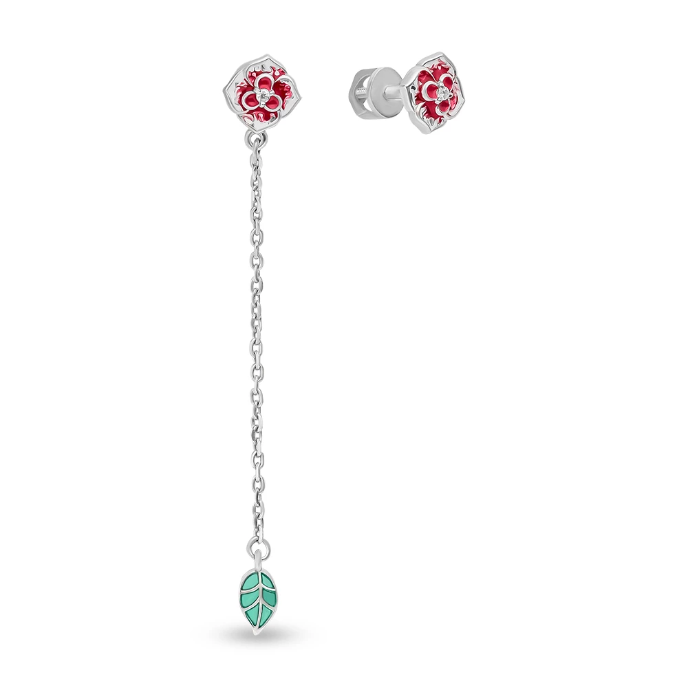 Серьги с фианитами из серебра 925 пробы 1