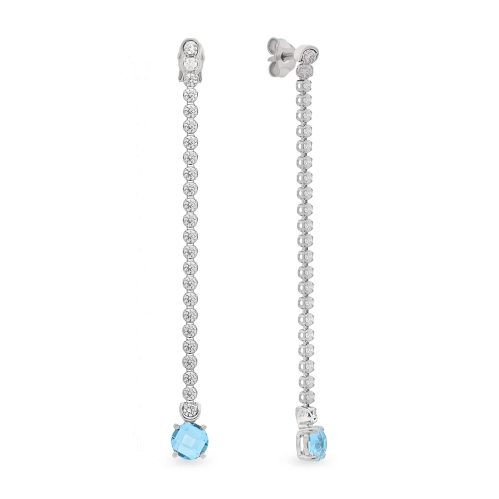 Серьги с фианитами из серебра 925 пробы 1