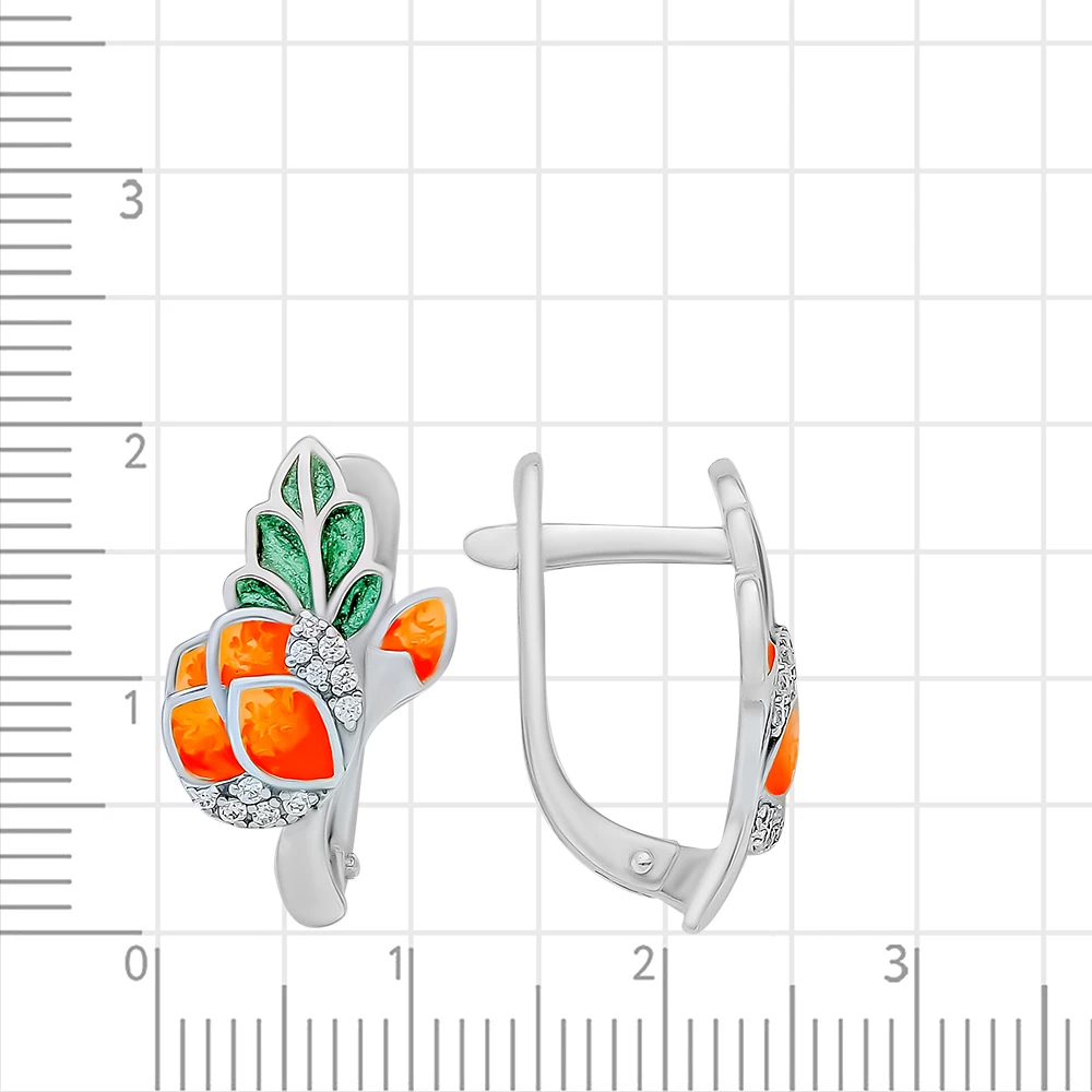 Серьги с фианитами из серебра 925 пробы 2