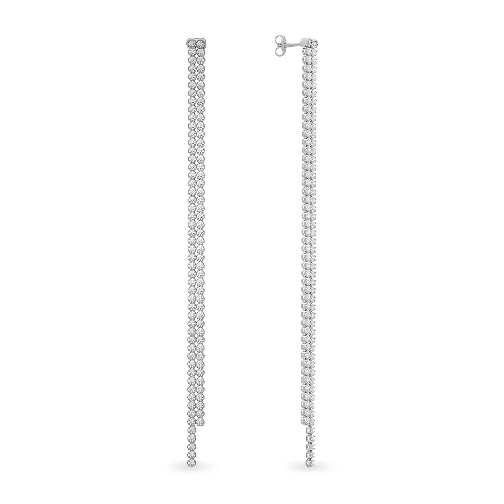 Серьги с фианитами из серебра 925 пробы 1