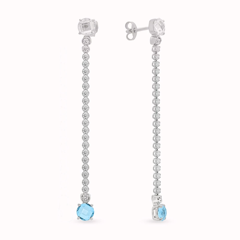 Серьги с фианитами из серебра 925 пробы 1