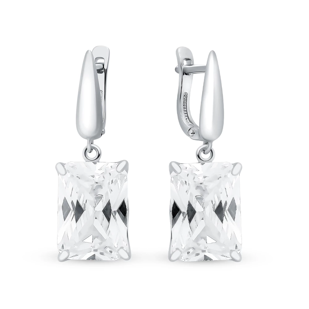 Серьги с фианитами из серебра 925 пробы 1