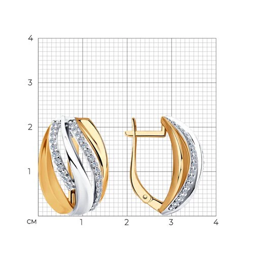 Серьги с фианитами из серебра 925 пробы 2