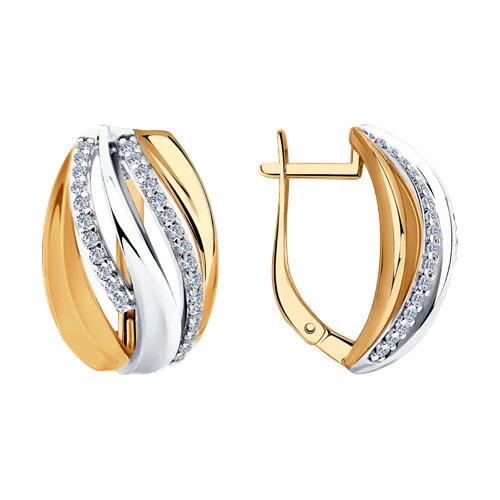 Серьги с фианитами из серебра 925 пробы 1