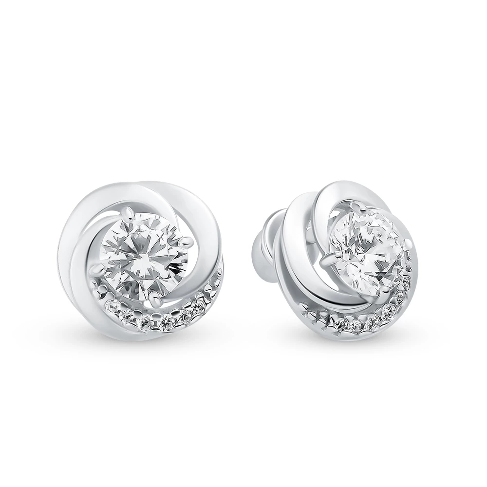 Серьги с фианитами из серебра 925 пробы 1