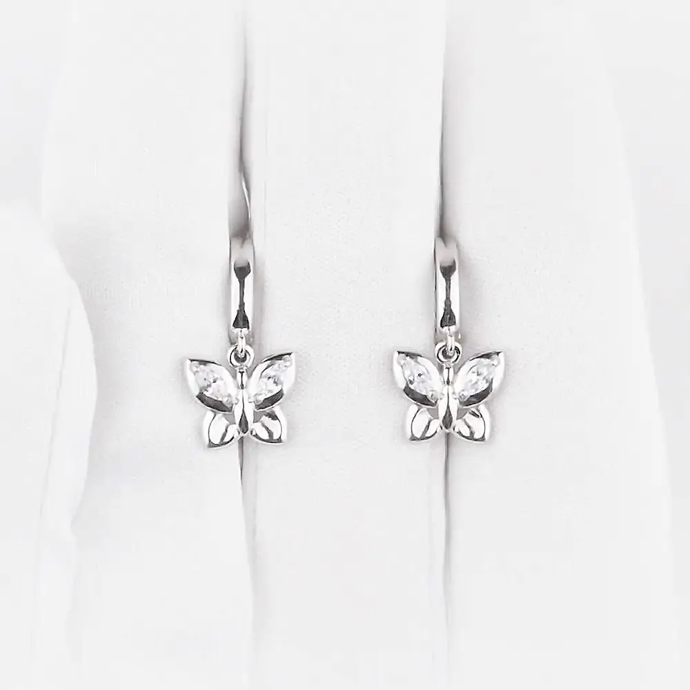 Серьги с фианитами из серебра 925 пробы 2